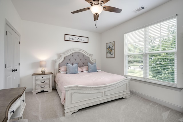 210 Rivernorth Dr, North Augusta, SC 29841 - bedroom with light colored carpet and a ceiling fan