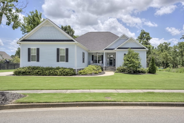 210 Rivernorth Dr, North Augusta, SC 29841 - craftsman inspired home with a front yard, a porch, and a ceiling fan