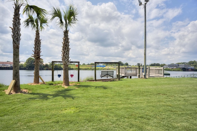 210 Rivernorth Dr, North Augusta, SC 29841 - view of green lawn featuring a water view