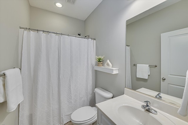 1132 Sumter Landing Cir, Evans, GA 30809 - bathroom featuring toilet, vanity, and a shower with curtain