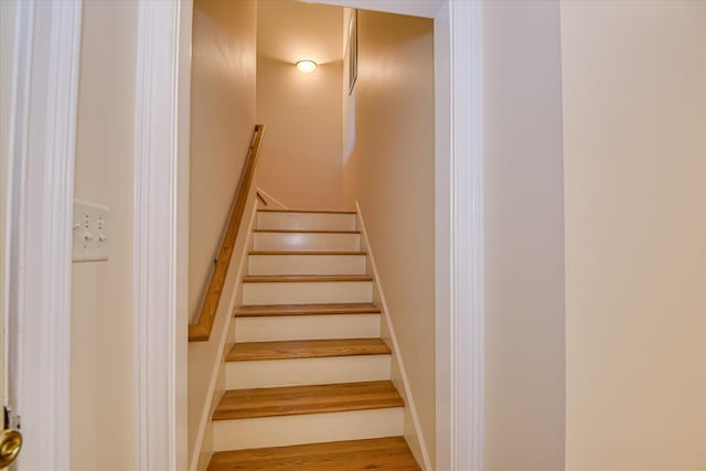 327 Peter Carnes Dr, North Augusta, SC 29860 - stairway with wood finished floors