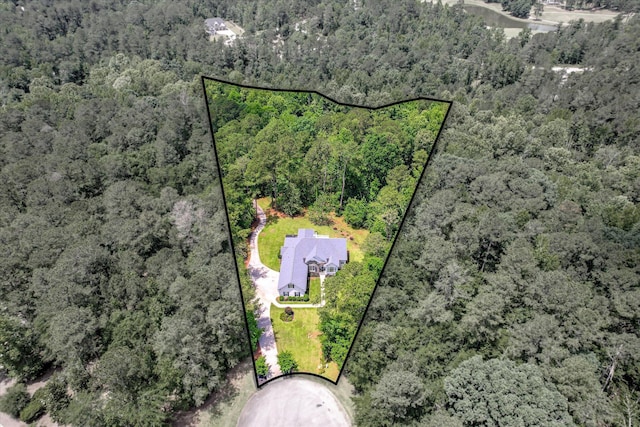 327 Peter Carnes Dr, North Augusta, SC 29860 - aerial overview of property's location with a forest and property parcel outlined