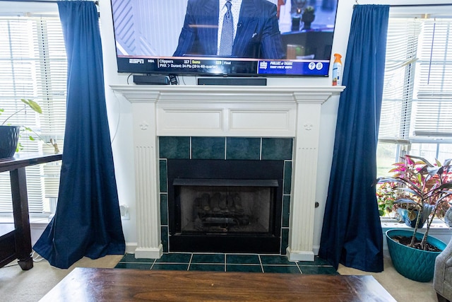 room details with a fireplace