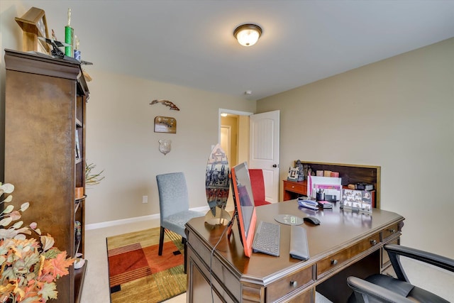 office area with baseboards