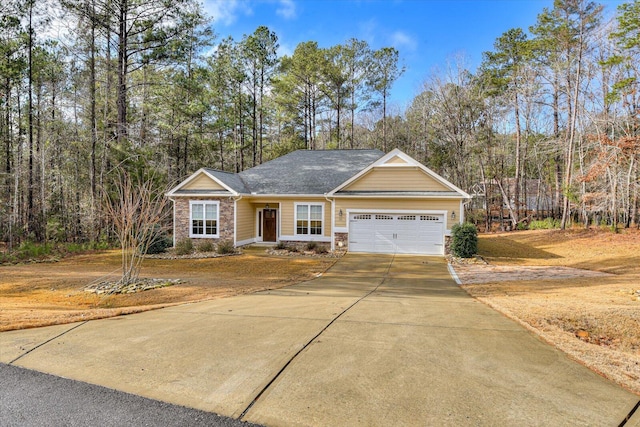 view of front of house with a garage