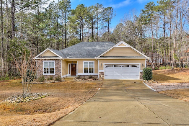 view of front facade with a garage