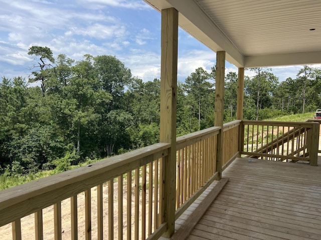 8144 Crossbow Lndg, Graniteville, SC 29829 - wooden deck featuring view of wooded area