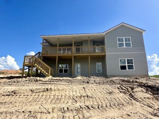 8144 Crossbow Lndg, Graniteville, SC 29829 - rear view of house featuring stairs and a wooden deck