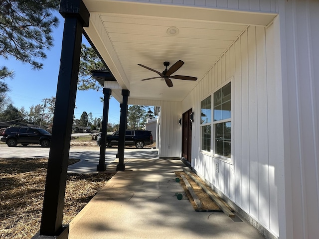 view of patio / terrace with ceiling fan