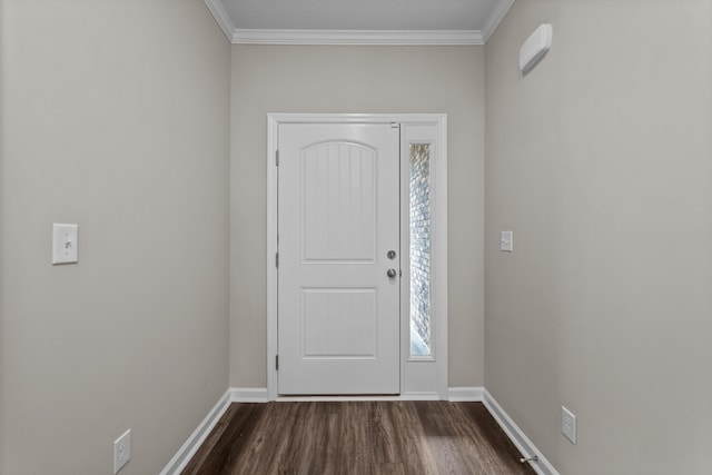 1006 Rosendale Dr, Hephzibah, GA 30815 - entrance foyer with dark wood-style flooring and crown molding