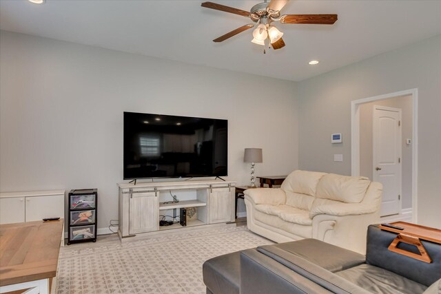 260 Claudia Dr, Grovetown, GA 30813 - living area featuring a ceiling fan, recessed lighting, and baseboards