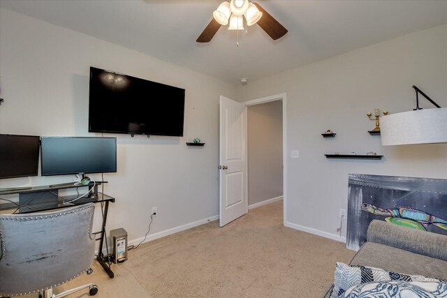 260 Claudia Dr, Grovetown, GA 30813 - living area with carpet floors, a ceiling fan, and baseboards