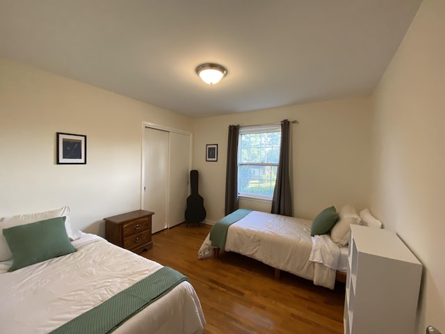 2416 Forest Park Rd, Augusta, GA 30904 - bedroom with wood finished floors and a closet