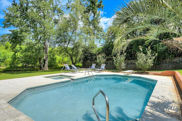 3549 Stevens Way, Martinez, GA 30907 - view of pool featuring an in-ground hot tub, a patio, and view of scattered trees