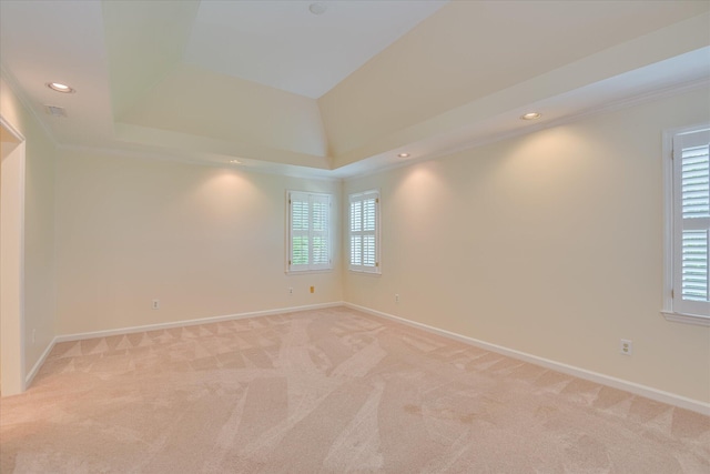 3549 Stevens Way, Martinez, GA 30907 - empty room featuring light carpet, recessed lighting, a raised ceiling, and ornamental molding