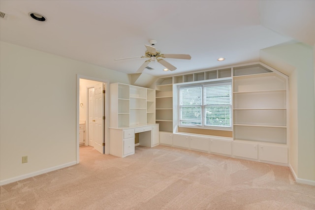 3549 Stevens Way, Martinez, GA 30907 - unfurnished bedroom featuring light carpet, recessed lighting, a ceiling fan, and connected bathroom