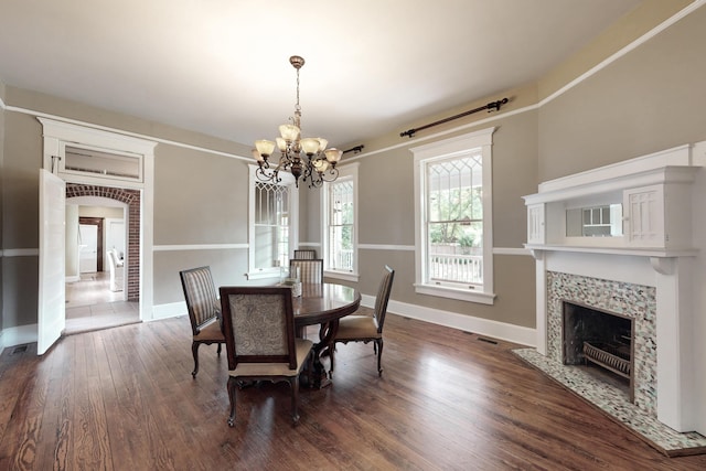 116 Jackson Rd, Jackson, SC 29831 - dining room featuring a chandelier, baseboards, and dark wood-style flooring