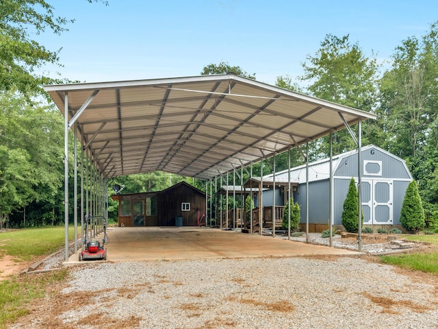 view of vehicle parking featuring a carport