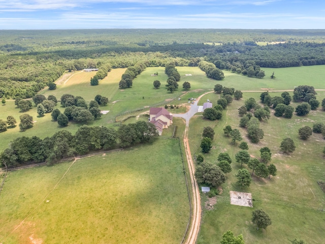 bird's eye view featuring a rural view