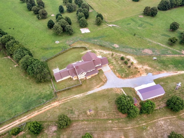 aerial view featuring a rural view