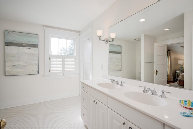 2619 Raymond Ave, Augusta, GA 30904 - full bath featuring double vanity, recessed lighting, a sink, and ensuite bath