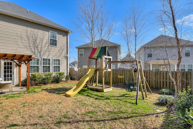 view of play area featuring a yard