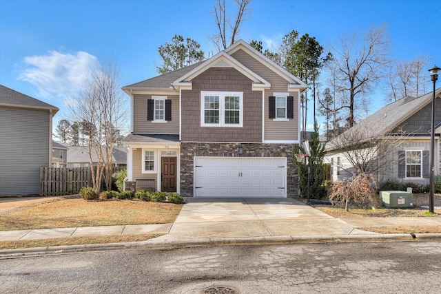 view of front of house with a garage