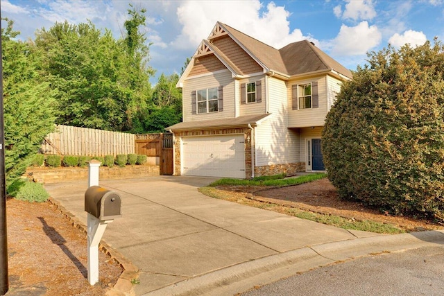 craftsman house featuring a garage