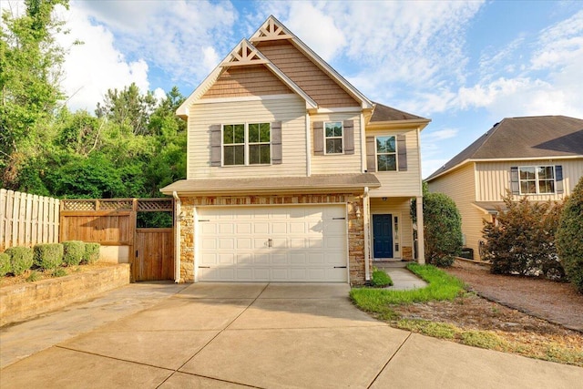 craftsman-style house with a garage