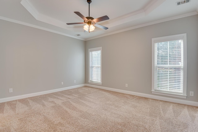 524 Jutland Way, Evans, GA 30809 - unfurnished room featuring a raised ceiling, healthy amount of natural light, crown molding, and ceiling fan