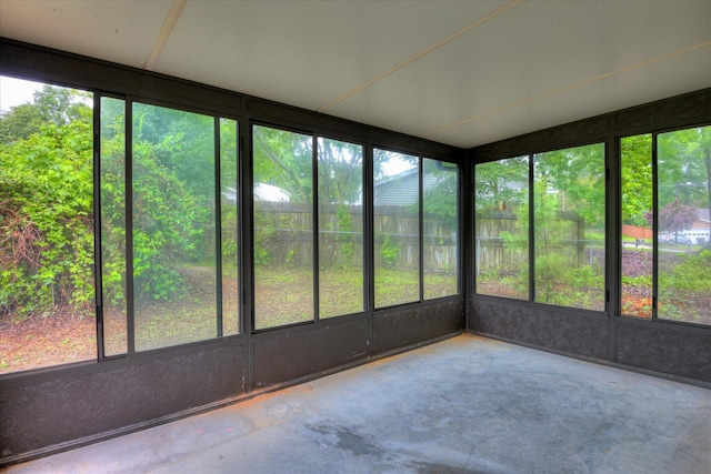 view of unfurnished sunroom
