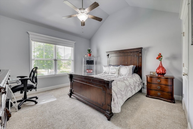 1856 Preservation Cir, Evans, GA 30809 - bedroom featuring light colored carpet, lofted ceiling, an office area, and ceiling fan
