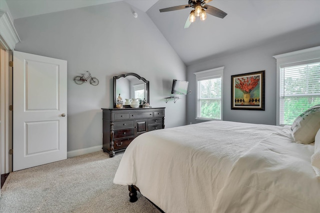 1856 Preservation Cir, Evans, GA 30809 - carpeted bedroom featuring high vaulted ceiling and ceiling fan