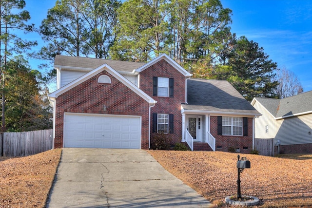 view of property featuring a garage