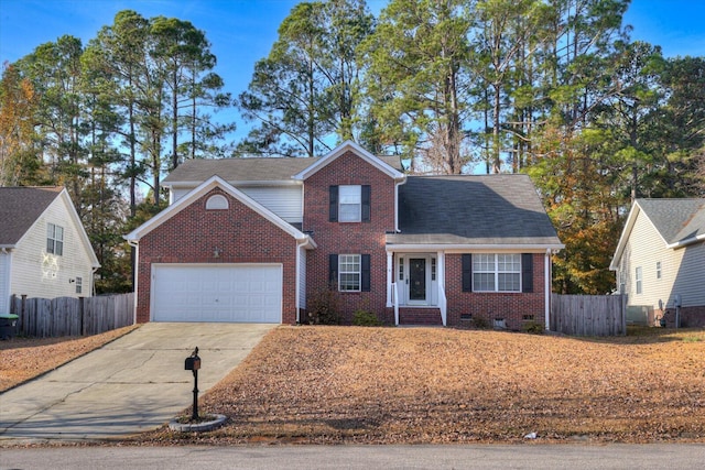 view of front of home featuring a garage