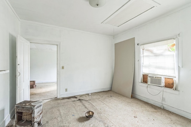 1843 Blairs Ln, Augusta, GA 30904 - empty room with attic access, crown molding, cooling unit, and carpet floors