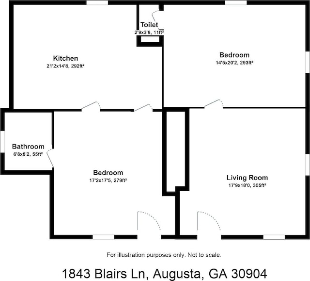 1843 Blairs Ln, Augusta, GA 30904 - floor plan
