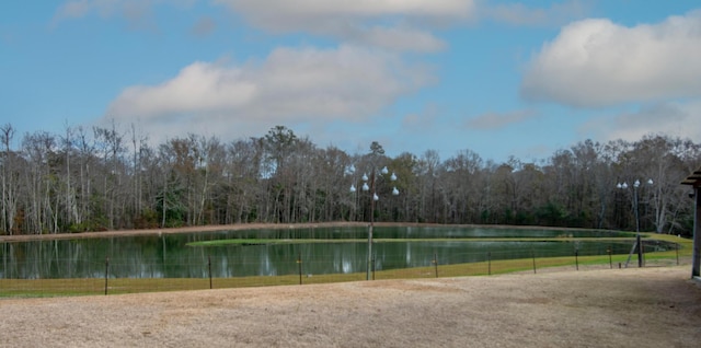 surrounding community featuring a water view