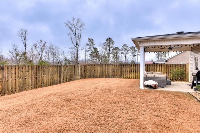 view of yard with a patio area