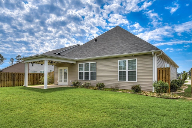 3109 Lobella Dr, Grovetown, GA 30813 - back of house with a patio, roof with shingles, and french doors