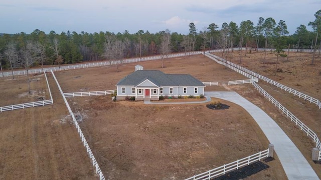 bird's eye view featuring a rural view