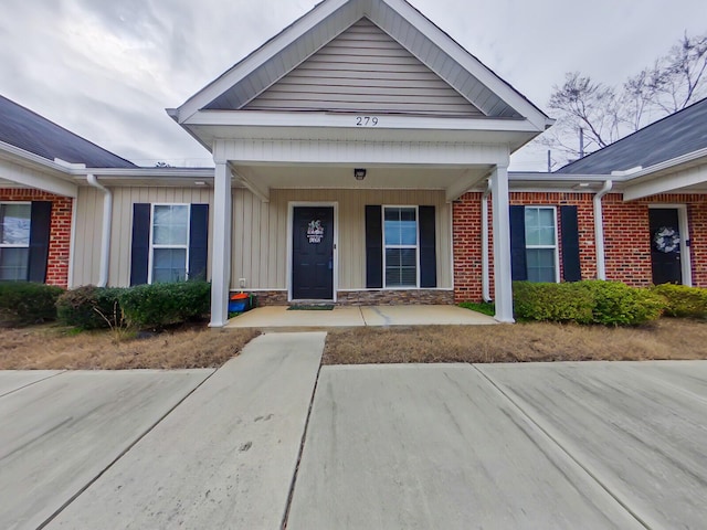 view of front of home with a porch