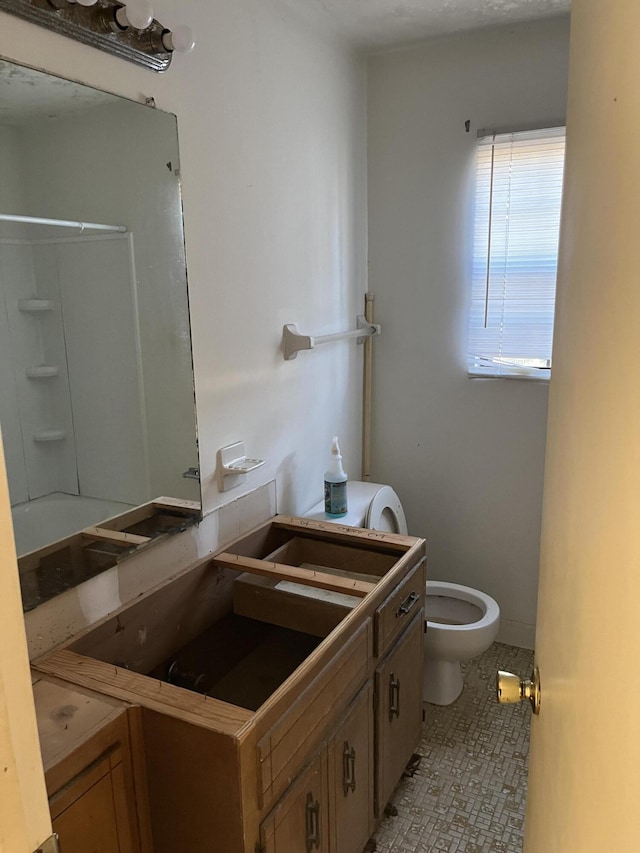 bathroom featuring toilet and vanity