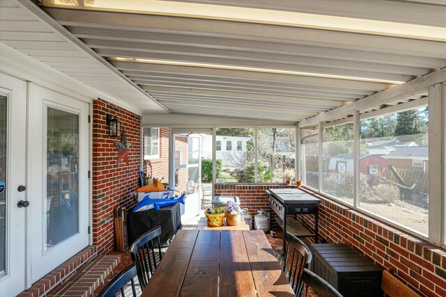 view of sunroom