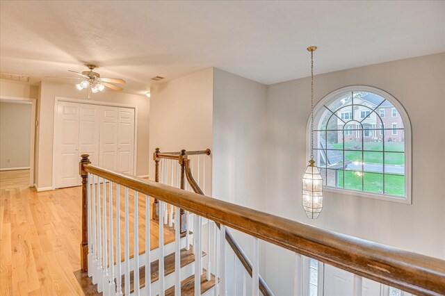 3696 El Cordero Ranch Springs Rd, Augusta, GA 30907 - corridor featuring an upstairs landing and light wood finished floors
