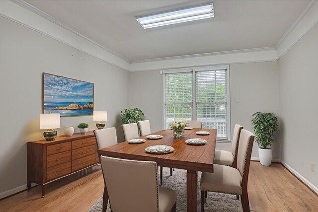 3696 El Cordero Ranch Springs Rd, Augusta, GA 30907 - dining room featuring ornamental molding, light wood-style floors, and baseboards