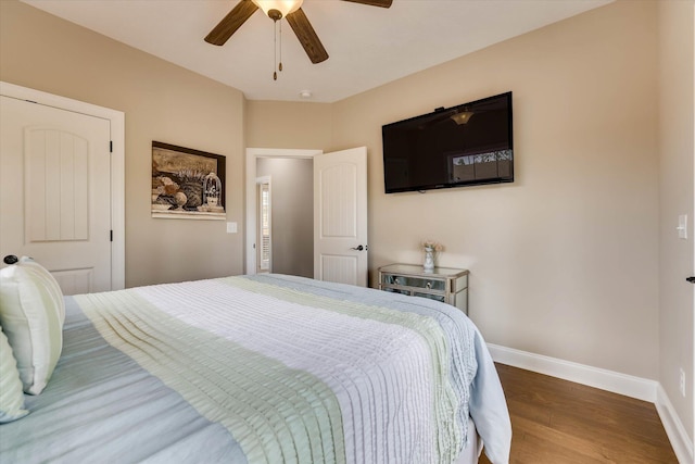 137 Elgin Ln, Mccormick, SC 29835 - bedroom featuring ceiling fan, baseboards, and wood finished floors