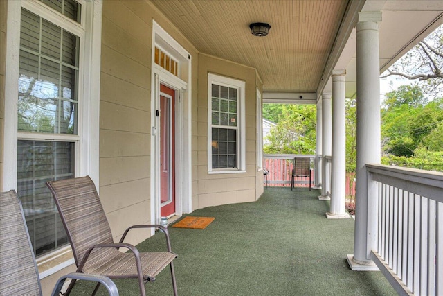 view of patio with a porch