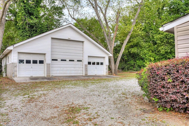 view of garage