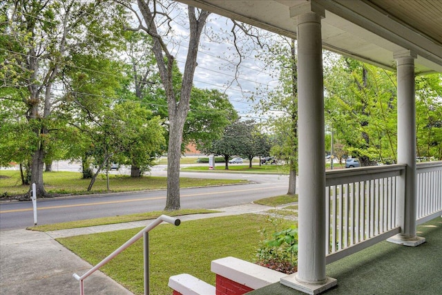 exterior space featuring covered porch